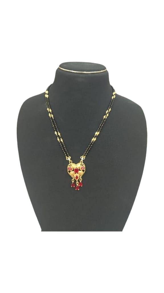 Yellow Gold Traditional Marathi Mangalsutra Necklace for Women view 4