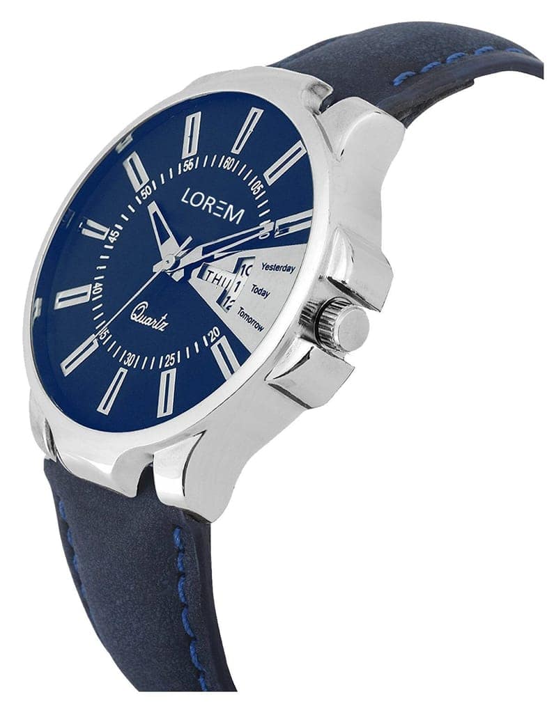 LOREM Blue Day Date Analog Watch for Men LR23-UF view 3