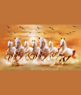 American Noti vastu 7 lucky horse sticker Paper Photo Wall Poster Without Frame
