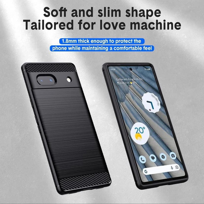 Natbok Compatible with Google Pixel 7A Case, Flexible TPU [Brushed Texture] [Anti-Slip] Shockproof Military Protection Bumper Phone Case,Slim Case Cover Compatible with Pixel 7A,Black view 3