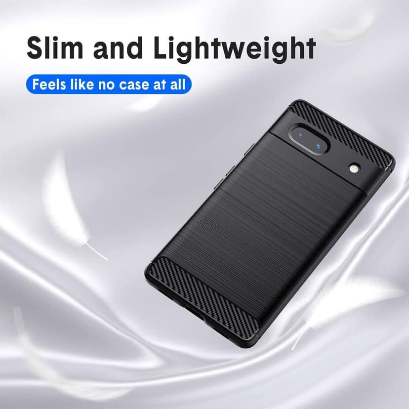 Natbok Compatible with Google Pixel 7A Case, Flexible TPU [Brushed Texture] [Anti-Slip] Shockproof Military Protection Bumper Phone Case,Slim Case Cover Compatible with Pixel 7A,Black view 6