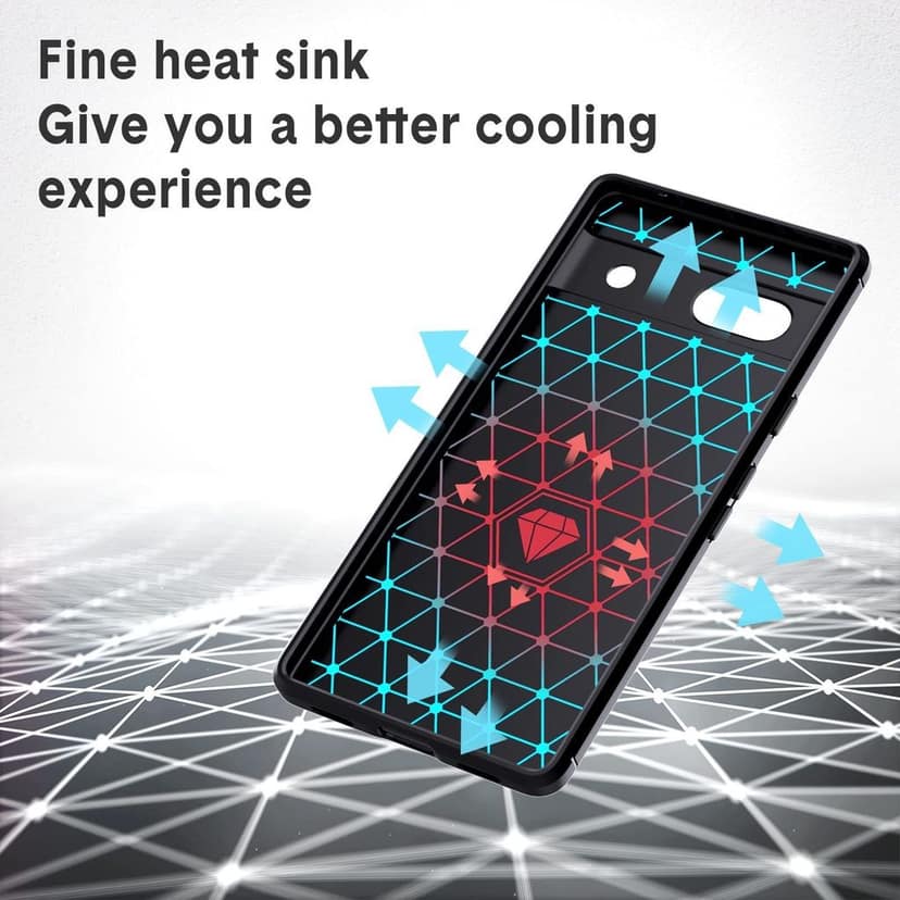 Natbok Compatible with Google Pixel 7A Case, Flexible TPU [Brushed Texture] [Anti-Slip] Shockproof Military Protection Bumper Phone Case,Slim Case Cover Compatible with Pixel 7A,Black view 7