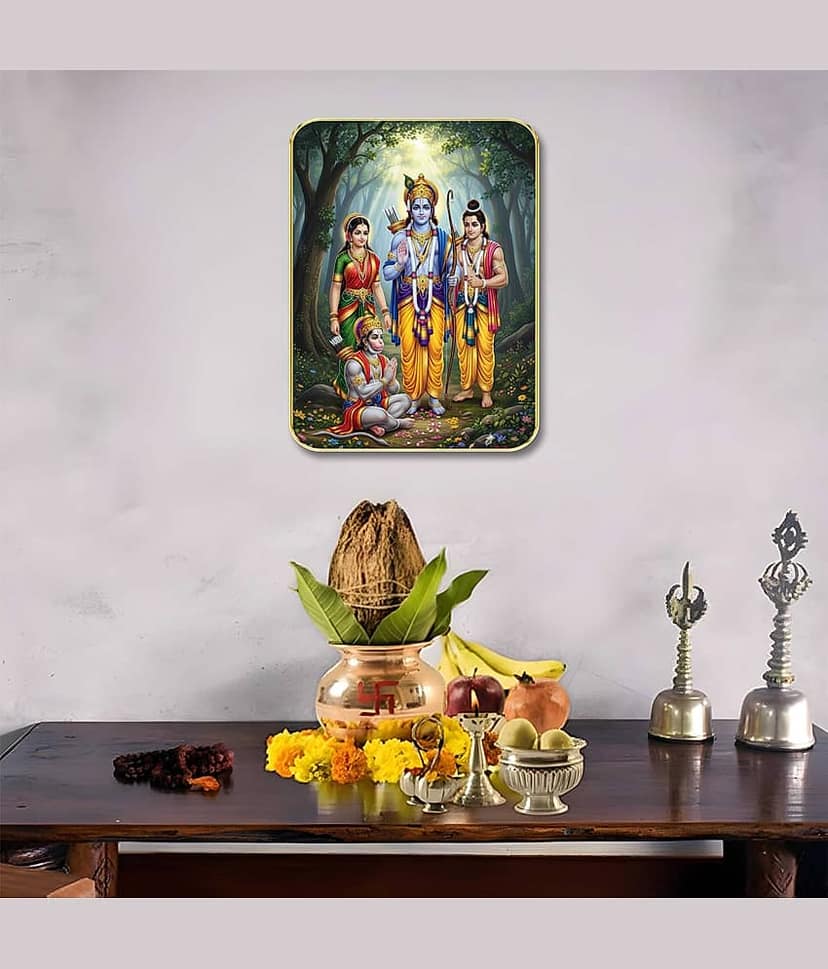 Livin'luxe Ram Darbar MDF Wall Art with Table Top Stand & Wall Hanging Hole Decor view 2