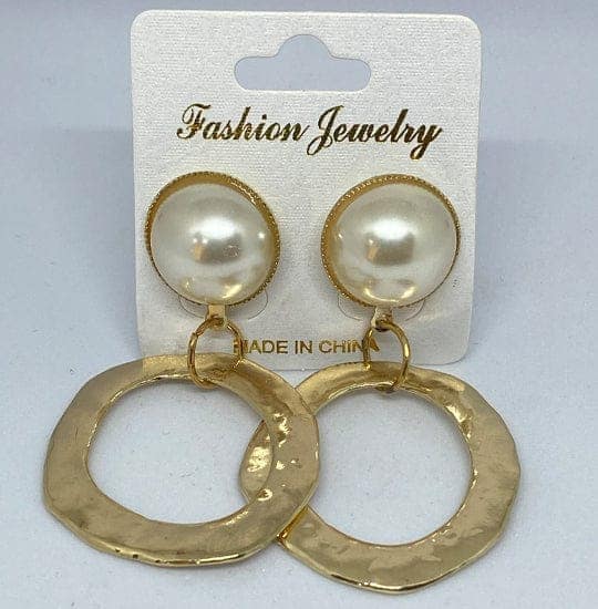 Golden Pearl Drop Earrings