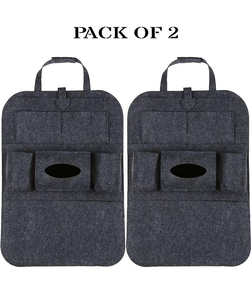 sakimo Luxury Car Seat Back Organizer | Multipurpose Car Storage Back Organizer (Pack Of 2)