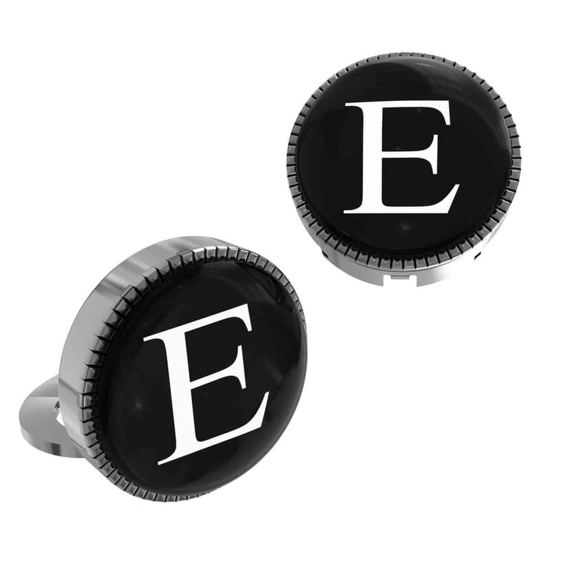 The Smart Buttons - Shirt Button Cover Cufflinks for Men - Personalized Initials - E view 8