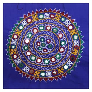 Garvi Gurjari (A Gujarat Govt Enterprise) Cotton Multicolor Hand Embroidered Patch with Mirror Work(GGCMEP65)