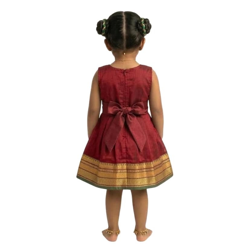 Mom and Me Baby Girls Summer Frock Dress (0–5 Years) | Soft Acrylic Cotton with Pure Cotton Lining | Sleeveless Round Neck | Lightweight & Breathable (in, Age, 5 Years, 6 Years, Regular, Red) view 2