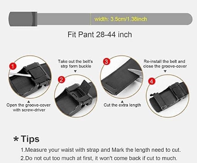 Contacts Genuine Leather Belt for Men with Autolock Buckle view 3