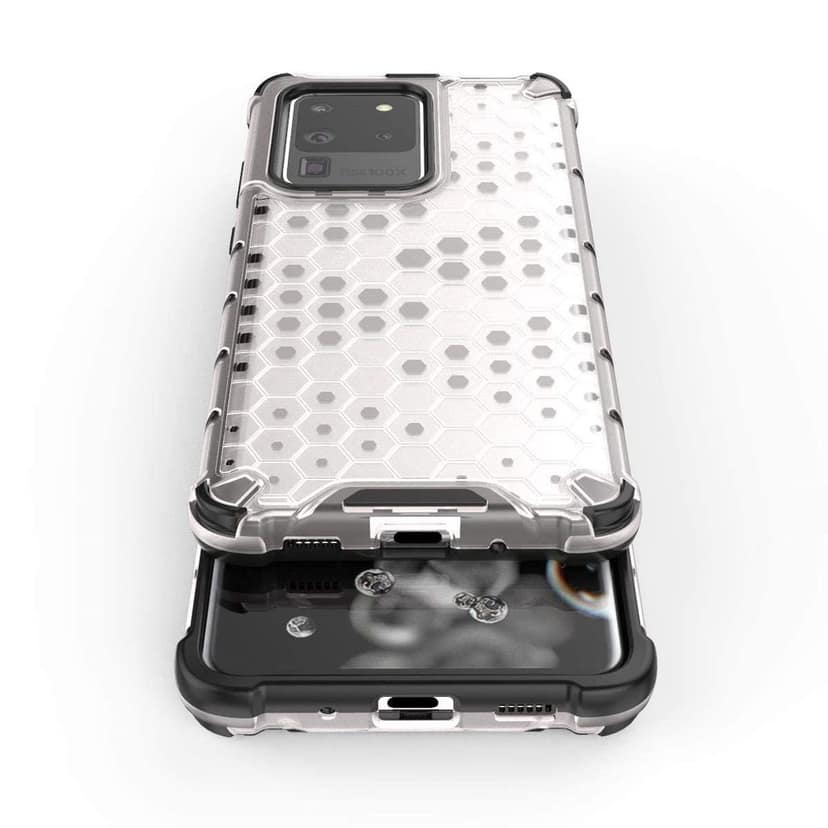 Faircost Hybrid Shockproof Back Cover for Samsung Galaxy S20 Ultra Hard Outside Soft Inside- (Polycabonate::Transparent) view 3