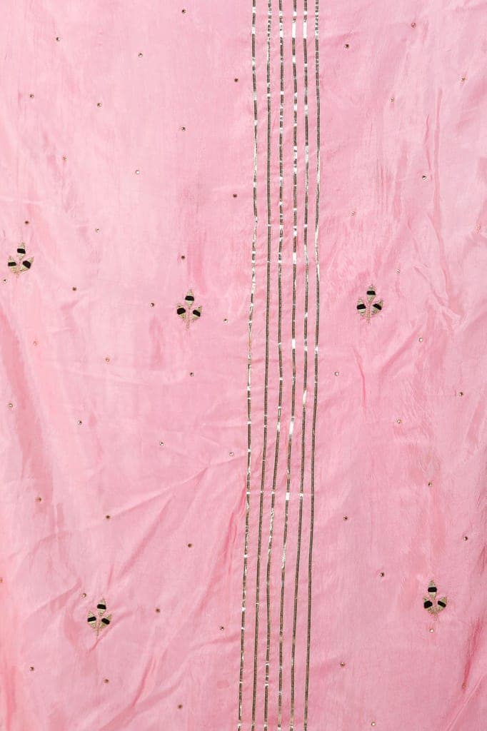 Candy-Pink Dupatta from Amritsar with Gota Patches and Frill Border view 4