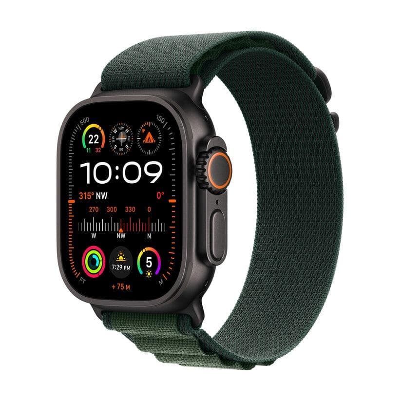 Apple Watch Ultra 2 GPS + Cellular 49mm Black Titanium Dark Green Alpine Loop Large