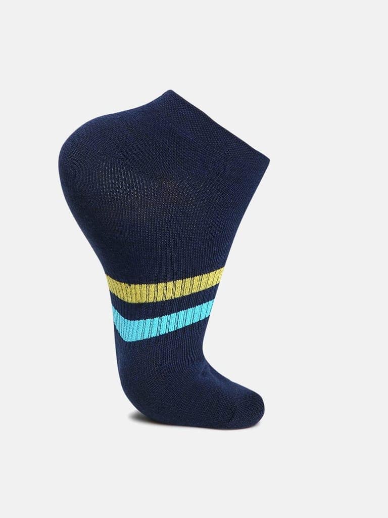 Kolor Fusion Men & Women Striped Low Cut Cotton Ankle Length Sneaker Socks (Pack Of 5) view 4