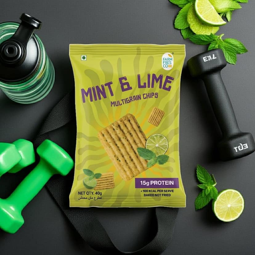 FarmFresco Mint & Lime Protein Multigrain Chips 40g (Pack of 3) view 8