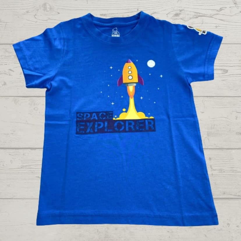 KUCHU Printed Kids T-Shirt | Space Explorer Theme | 10–11 Years | Breathable Cotton | Casual Wear | Graphic Tee | Comfortable Everyday Wear view 3