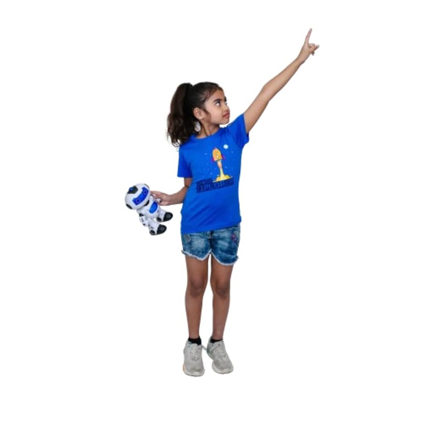 KUCHU Printed Kids T-Shirt | Space Explorer Theme | 10–11 Years | Breathable Cotton | Casual Wear | Graphic Tee | Comfortable Everyday Wear view 9
