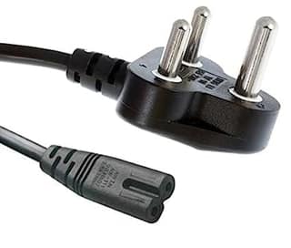 Power Cord Cable 3 Pin For 2 Pin Laptop Adapter Camera Printer Charger 1.5 Meter (Black)