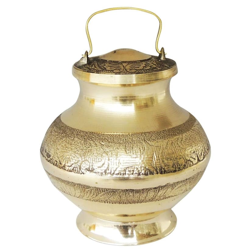 Brass Gangajali No. 5 ? Holy Water Kalash for Abhishek, Height : 5.6 Inch (ZMAS200 P) view 2