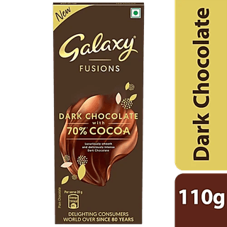 Galaxy Fusions Dark Chocolate Bar - Silky & Smooth, With Cocoa, 110 G