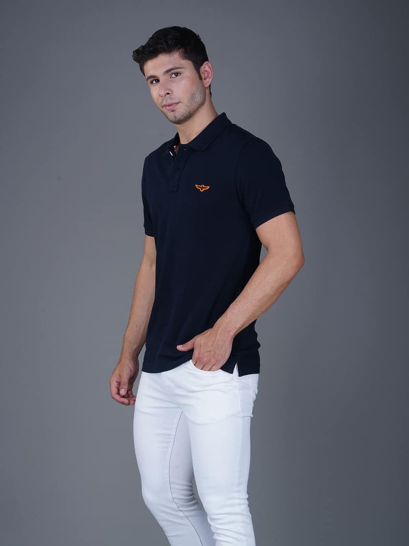 Solid Polo Shirt -NAVY view 5
