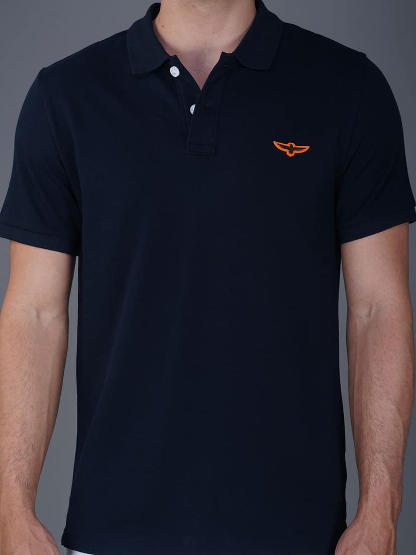 Solid Polo Shirt -NAVY view 7