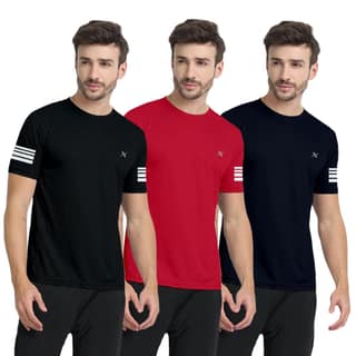 FTX Men Solid Round Neck Tshirt Pack Of 3