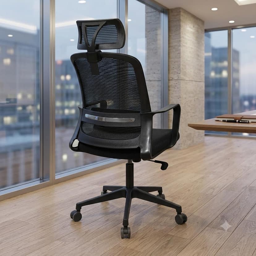 Kantva Ergonomic High Back Mesh Office Chair with Adjustable Headrest and Lumbar Support view 3