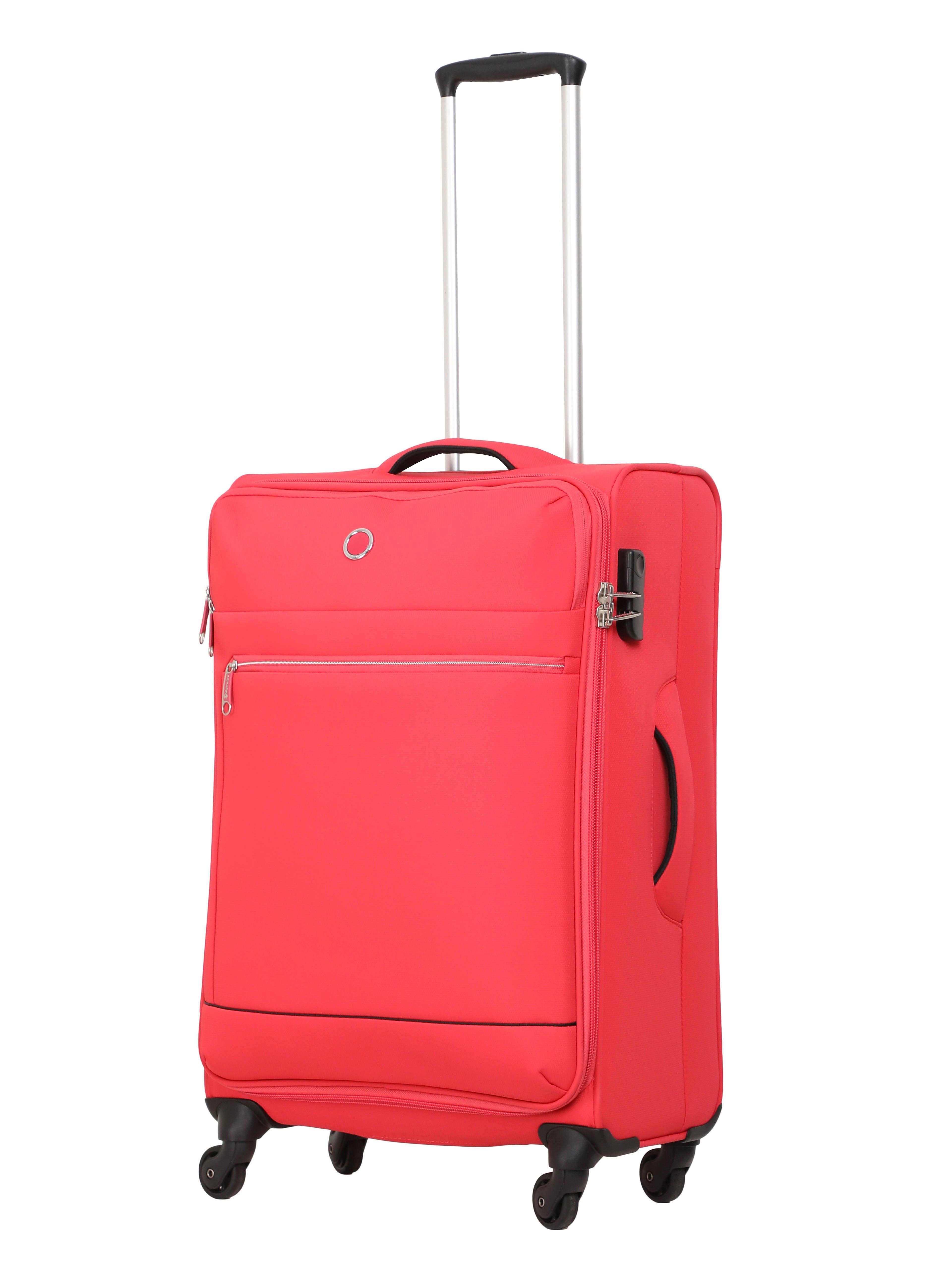 ECHOLAC Fabric 72 cms Red Softsided Check- in Luggage (CT716-D), 15 inches