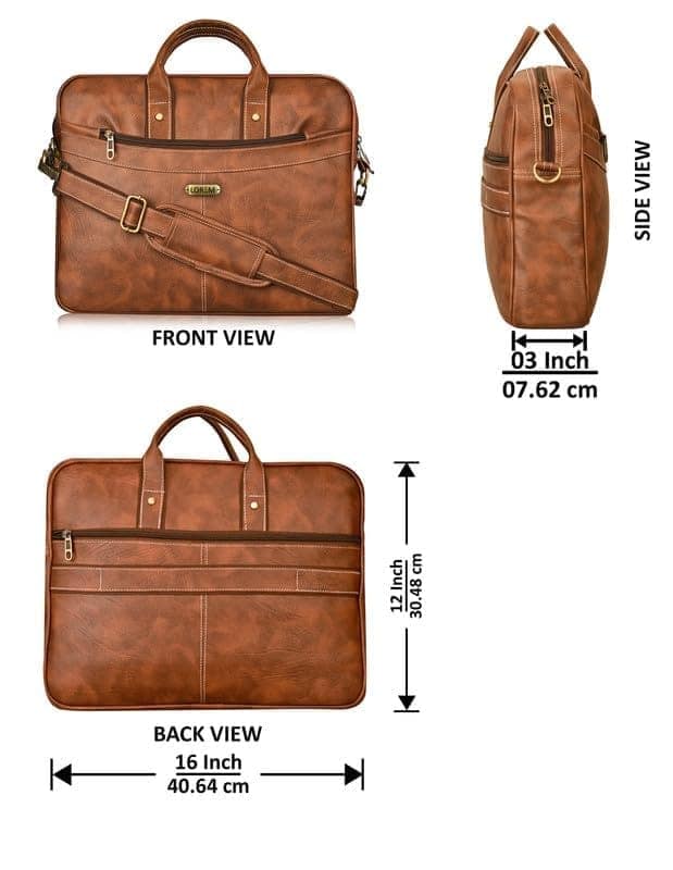 LOREM 10L Faux Leather Messenger Bag For Men & Women-UF view 3