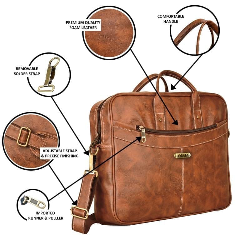 LOREM 10L Faux Leather Messenger Bag For Men & Women-UF view 4