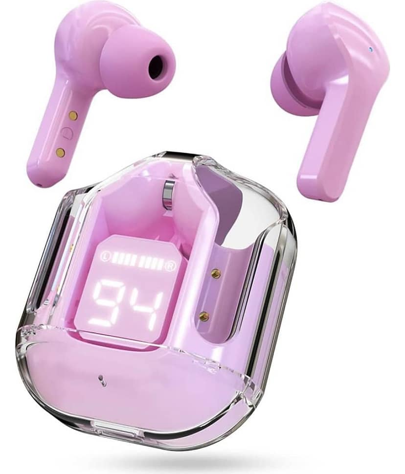 Neo N888 EARBUDS Bluetooth True Wireless (TWS) On Ear 4 Hours Playback Active Noise cancellation IPX4(Splash & Sweat Proof) Pink