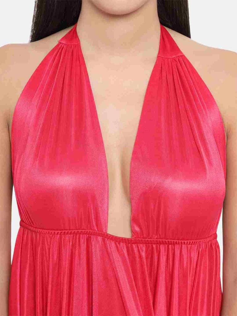Honeymoon Cherry Red Bridal Babydoll Bikini & Night Dress-B36C-S-10XL view 7