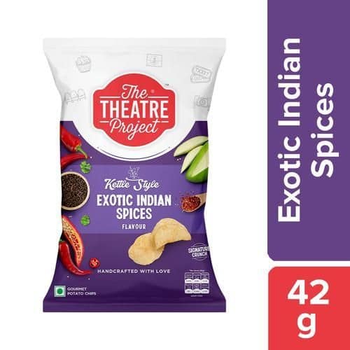 The Theatre Project Kettle Cooked Chips - Exotic Indian Spices, 42 gm view 2