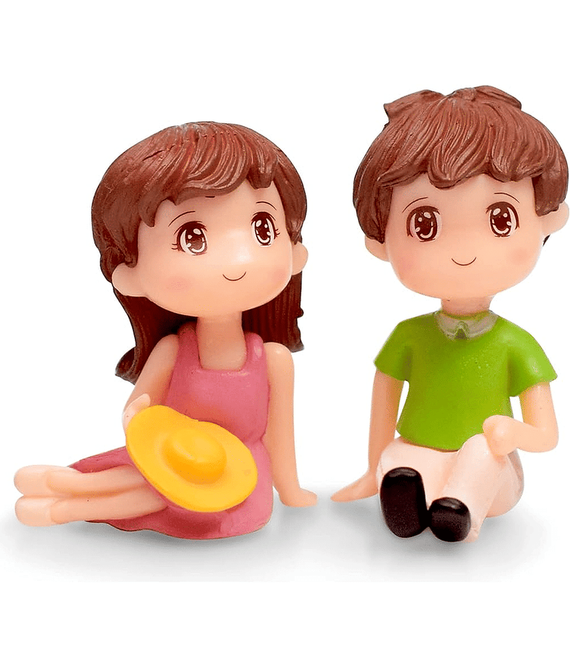 Exopick Relaxing Couple Miniatures Romantic Gifts for Boyfriend Girlfriend - 2pcs/set Decorative Showpiece - 5 cm (Resin, Multicolor) view 2