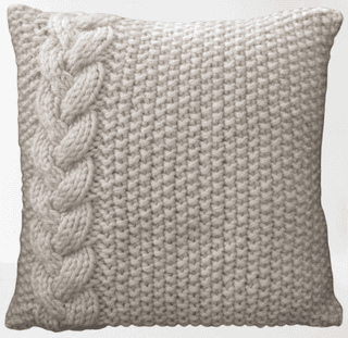 Chunky Knit Cushion Cover 16x16 Inch, Side Braided Cable Decorative Throw