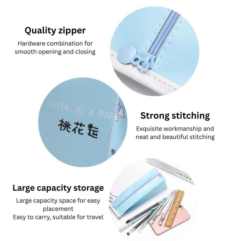 Milk Carton Pencil Case – Creative Cute Cartoon PU Leather Pencil Pouch, Large Capacity, Waterproof Stationery Organizer for School, Office & Travel view 3