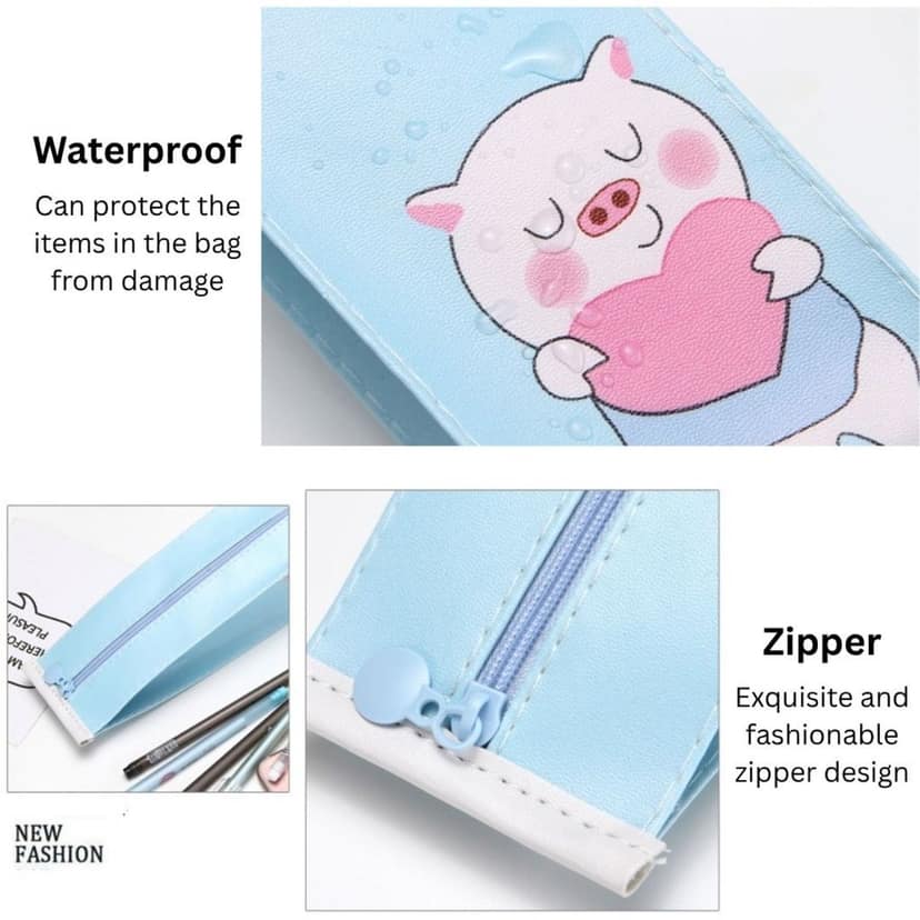 Milk Carton Pencil Case – Creative Cute Cartoon PU Leather Pencil Pouch, Large Capacity, Waterproof Stationery Organizer for School, Office & Travel view 6