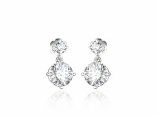 Illuminating Round Drop Solitaire Earrings