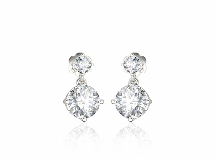 Illuminating Round Drop Solitaire Earrings