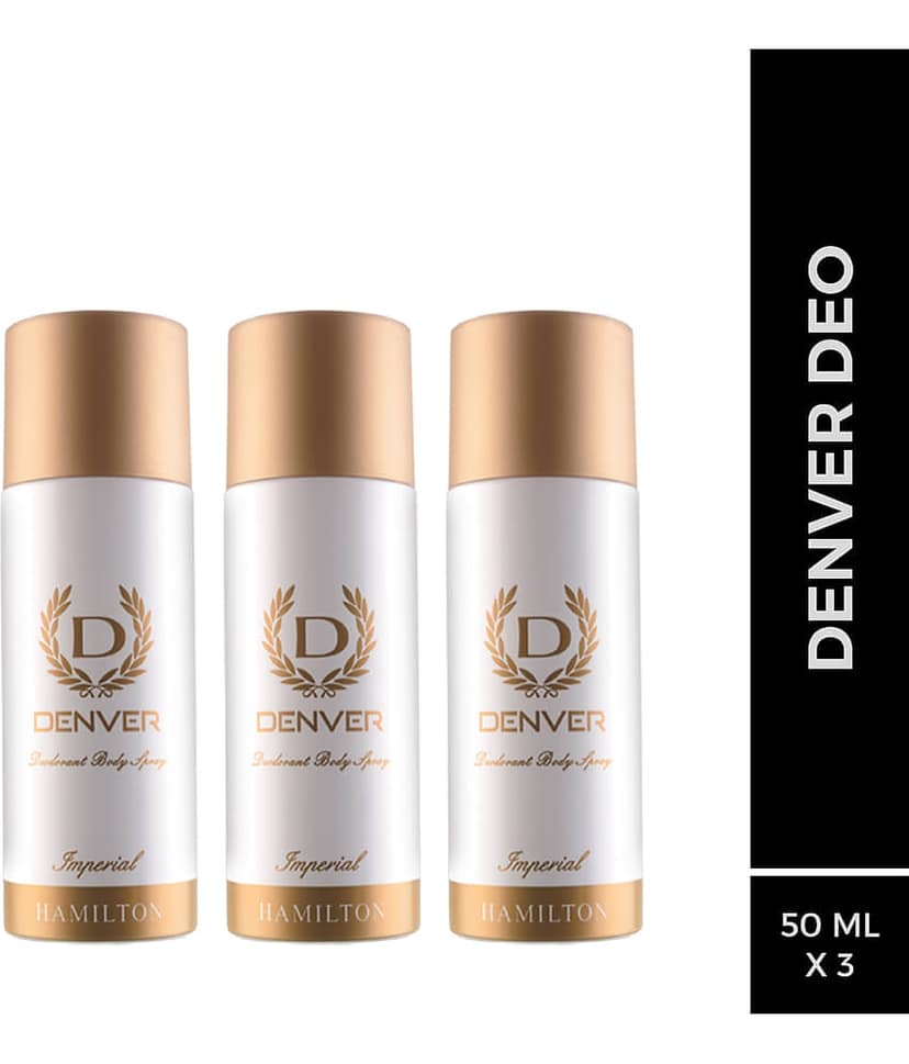 Denver Imperial Nano Deodorant Spray for Men 50 ml each ( Pack of 3 )