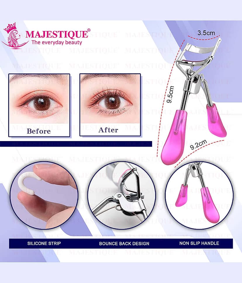 Majestique Eyelash Curler with Tweezer Premium Lash Curler Eye Lash Curler for Women (Pack of 2) view 2
