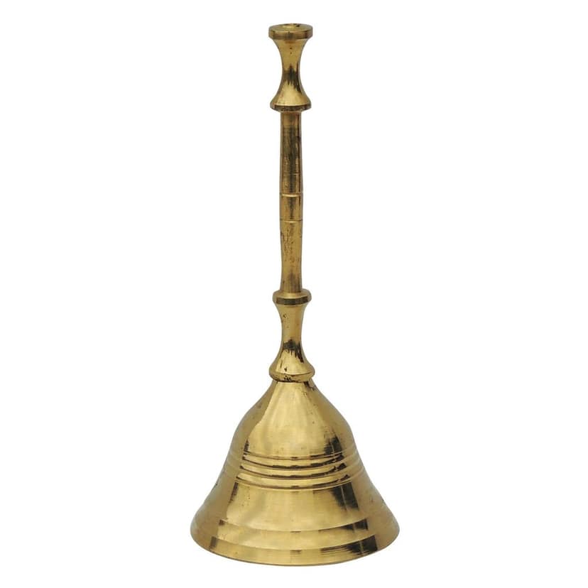 Brass Round Temple Puja Bell No. 5, Height : 6 Inch (ZMAS183 E) view 2