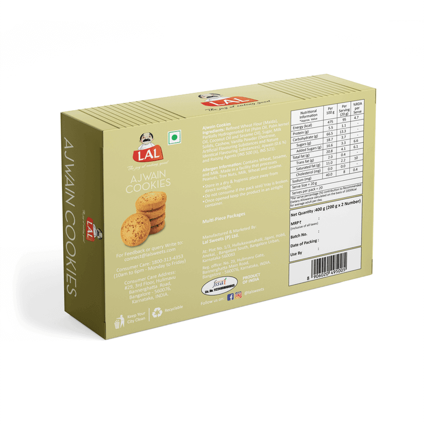 Lal SWEETS Ajwain Cookies - 400GM view 2