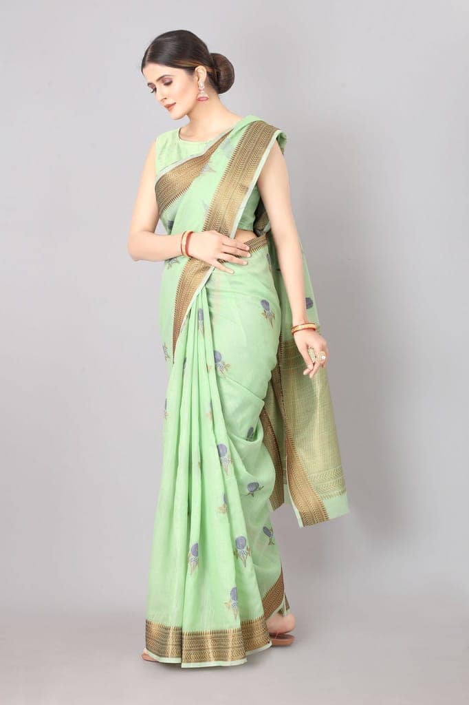 Women Linen Weaving Work Saree view 2
