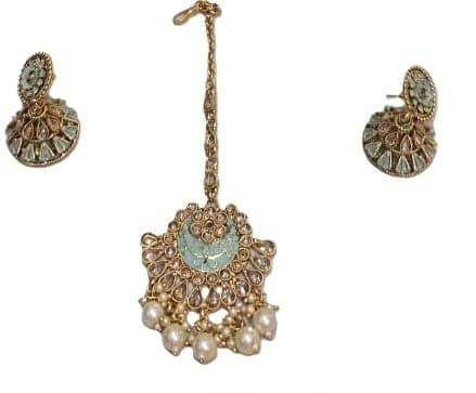 Full neck set with Jhumka & Tikka view 2