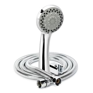 Orvos Hand shower multi-function, 4x4 inches, AquaGlow, Chrome plated with high grade Korean ABS material from LG, with 1.7 meter flexible shower hose and wall hook, for high end luxury bathrooms