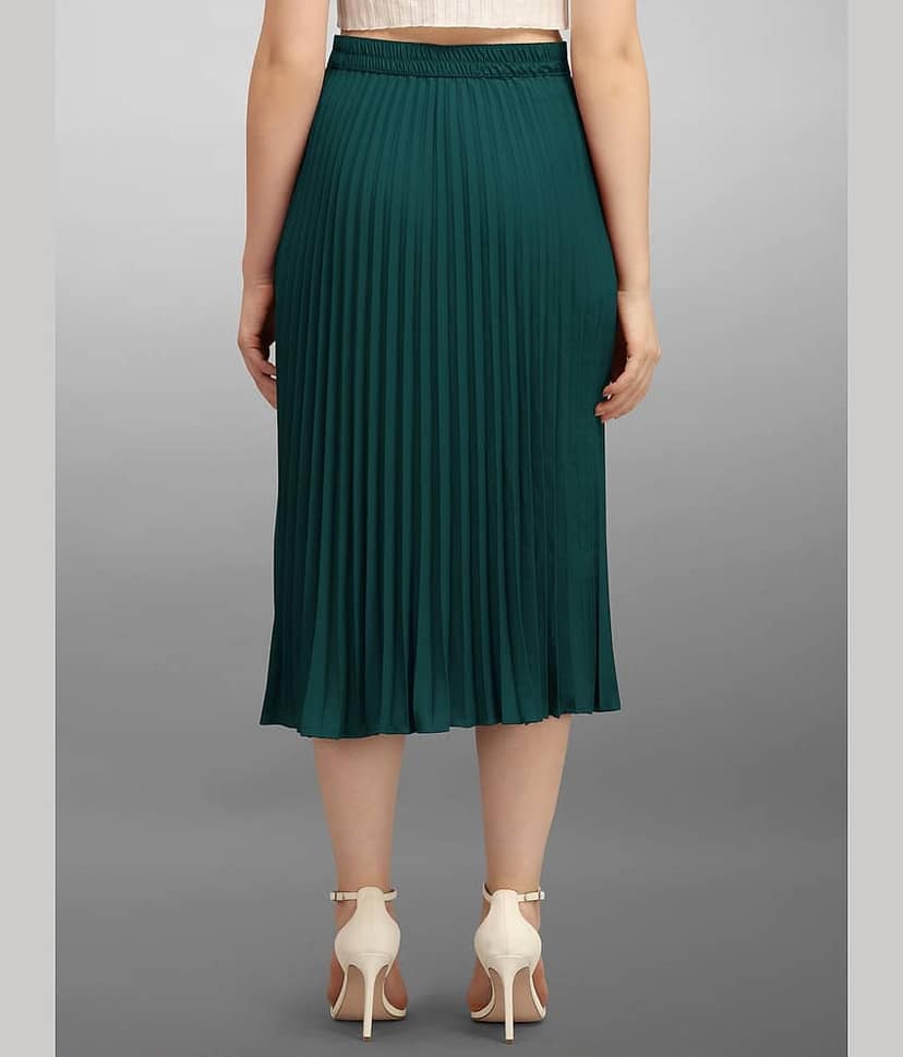 KZULLY - Green Crepe Women's Flared Skirt ( Pack of 1 ) view 2