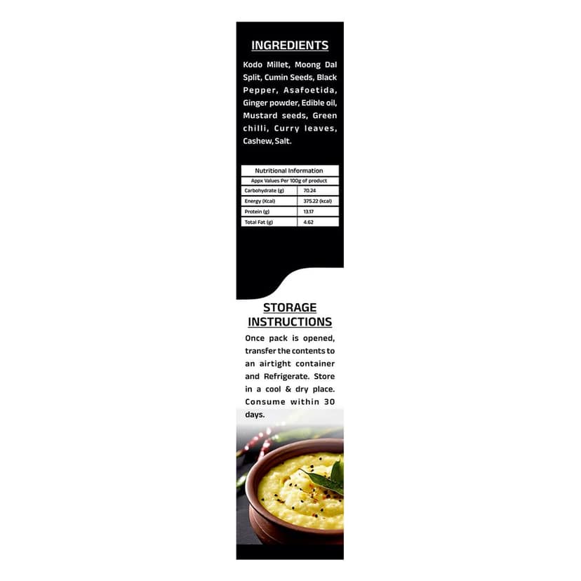 Lakshmi Fresh Kodo Millet Pongal 400g | Instant & Ready-to-Cook | Gluten-Free & Healthy Breakfast Mix view 5