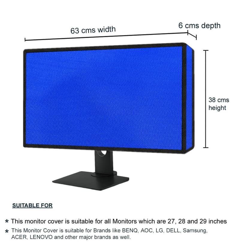 PalaP Super Premium Dust Proof Monitor Cover for BENQ 28 inches Monitor (Bright Blue) view 3