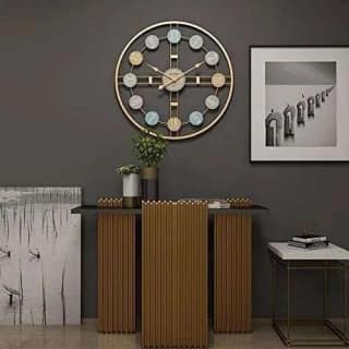 Writings on the Wall Colorful Numbers Wall Clock 2 Feet Modern Decorative Statement Clock Made of Iron